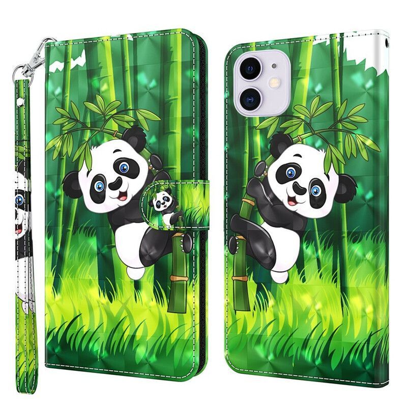 Peněženková Pouzdra Iphone 13 Panda A Bambus