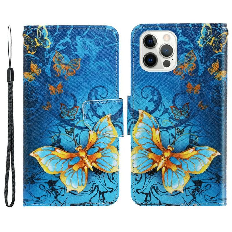 Peněženková Pouzdra Iphone 13 Pro Varianty Tanga Motýlů