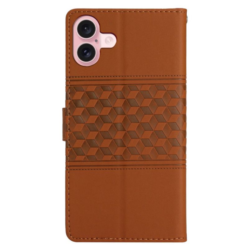 Peněženková Pouzdra iPhone 16 Geometrický Vlys S Páskem