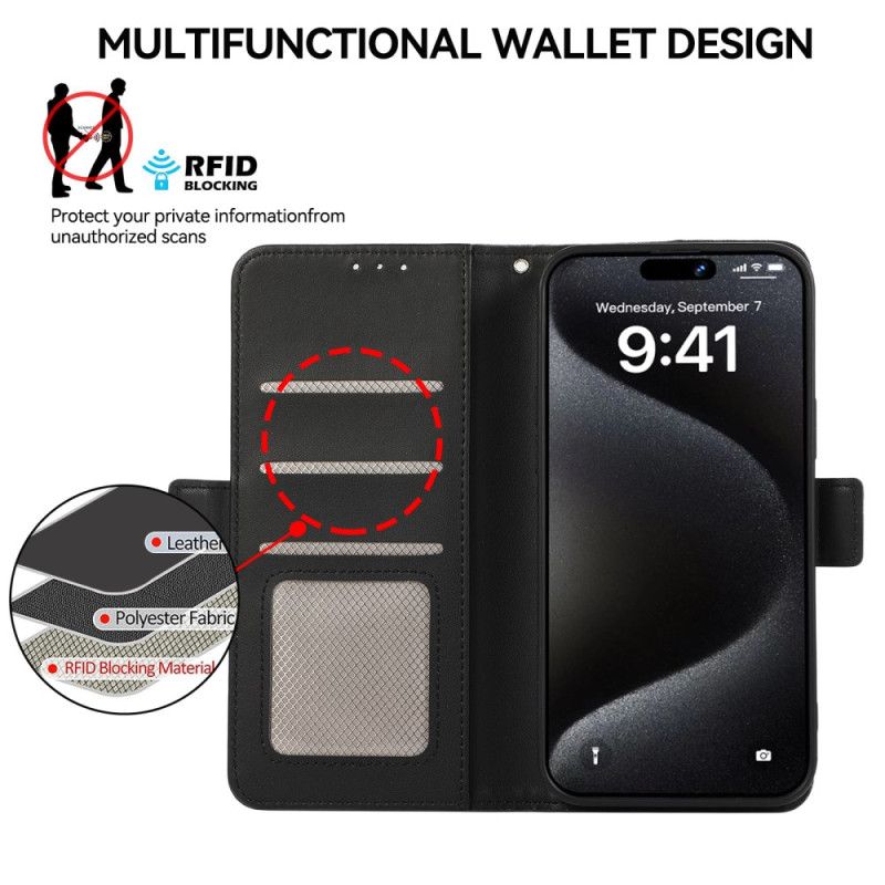 Peněženková Pouzdra iPhone 16 Klasická Rfid Ochrana Abeel