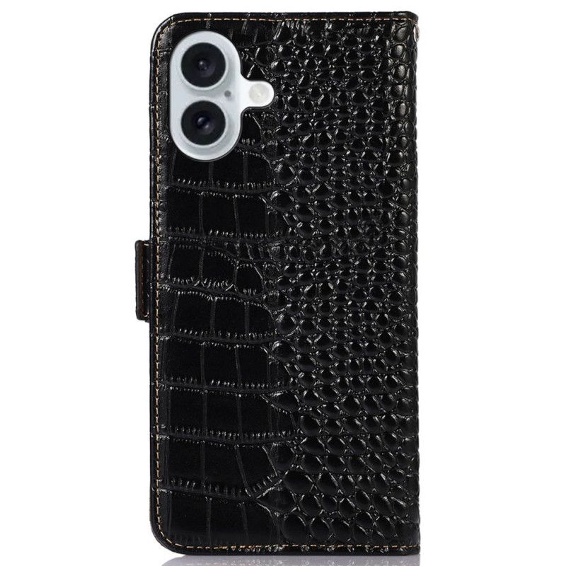 Peněženková Pouzdra iPhone 16 Kryty Na Mobil Krokodýlí Textura