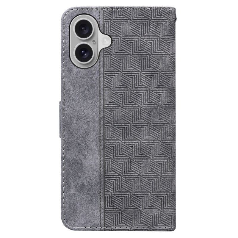 Peněženková Pouzdra iPhone 16 Kryty Na Mobil Páskový Tkaný Vzor