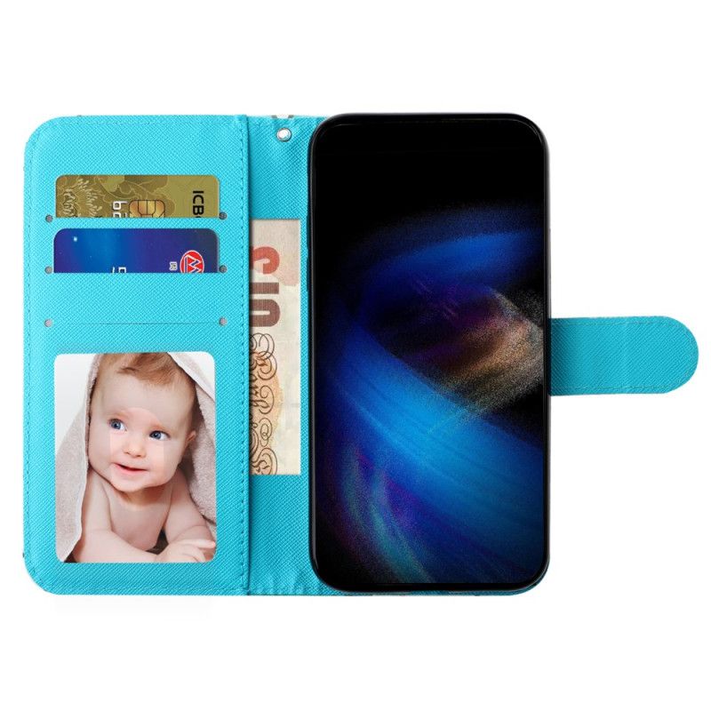 Peněženková Pouzdra iPhone 16 Nikdy Nepřestávejte Snít S Popruhem