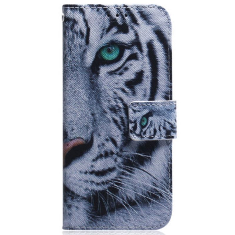 Peněženková Pouzdra iPhone 16 Plus Kryty Na Mobil Bílý Tygr
