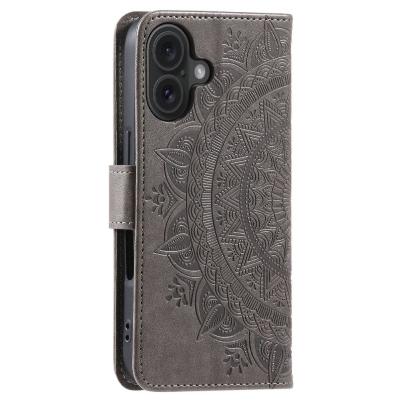 Peněženková Pouzdra iPhone 16 Plus Kryty Na Mobil Mandala Sun