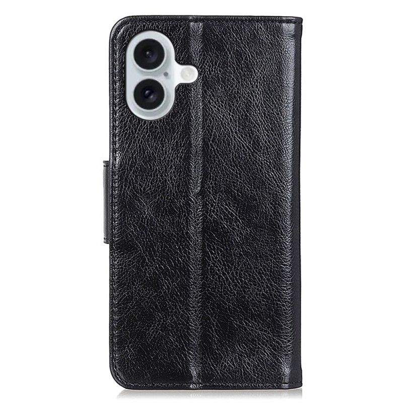 Peněženková Pouzdra iPhone 16 Plus Kryty Na Mobil Textura Nappa