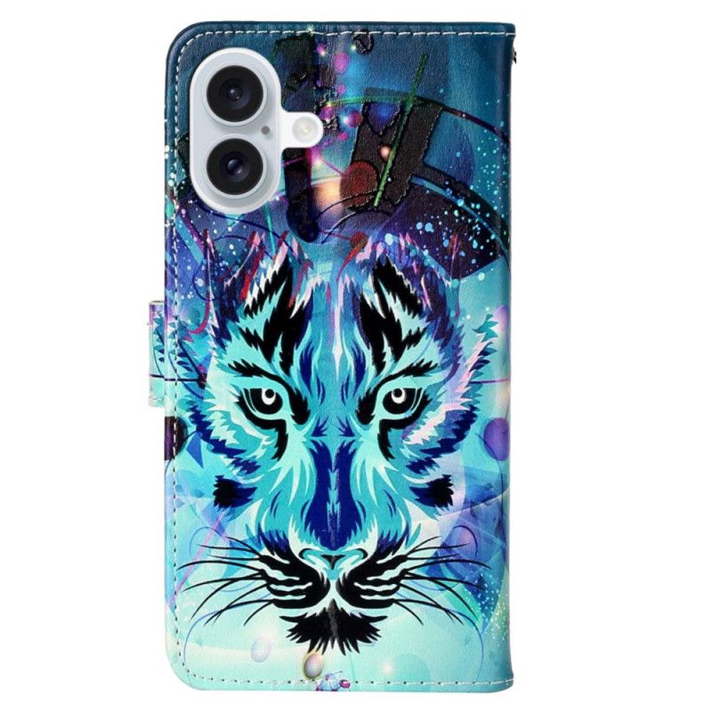 Peněženková Pouzdra iPhone 16 Plus Kryty Na Mobil Vlk S Popruhem