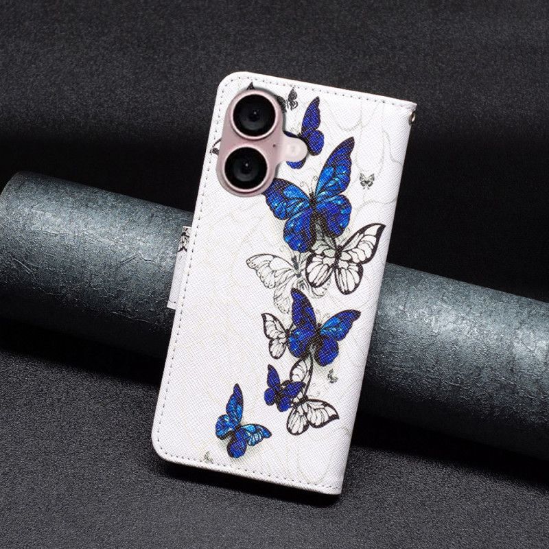 Peněženková Pouzdra iPhone 16 Plus Peněženka Pro Tisk Motýlů