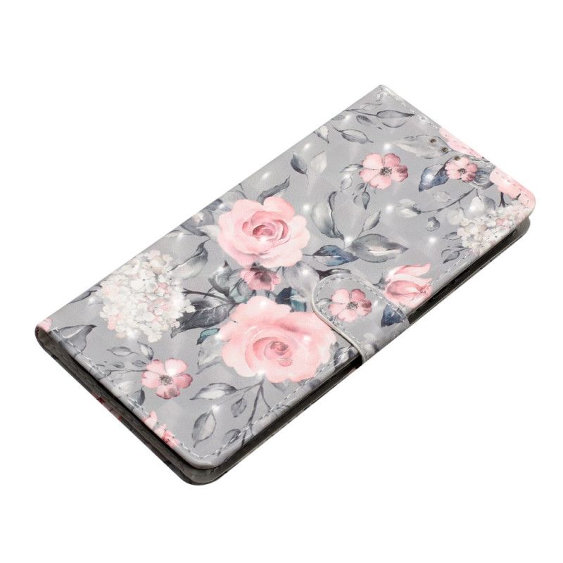 Peněženková Pouzdra iPhone 16 Plus Růžové Květy S Páskem