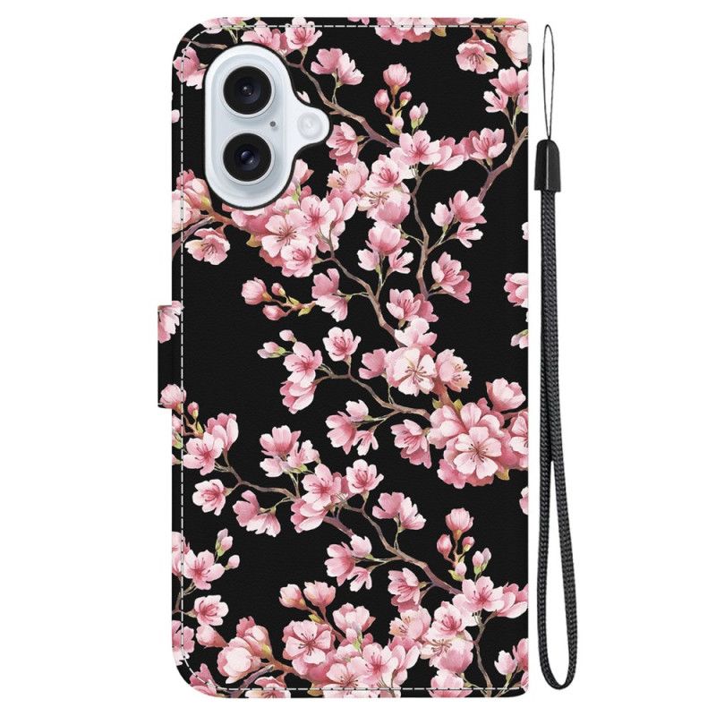 Peněženková Pouzdra iPhone 16 Plus Švestkové Květy