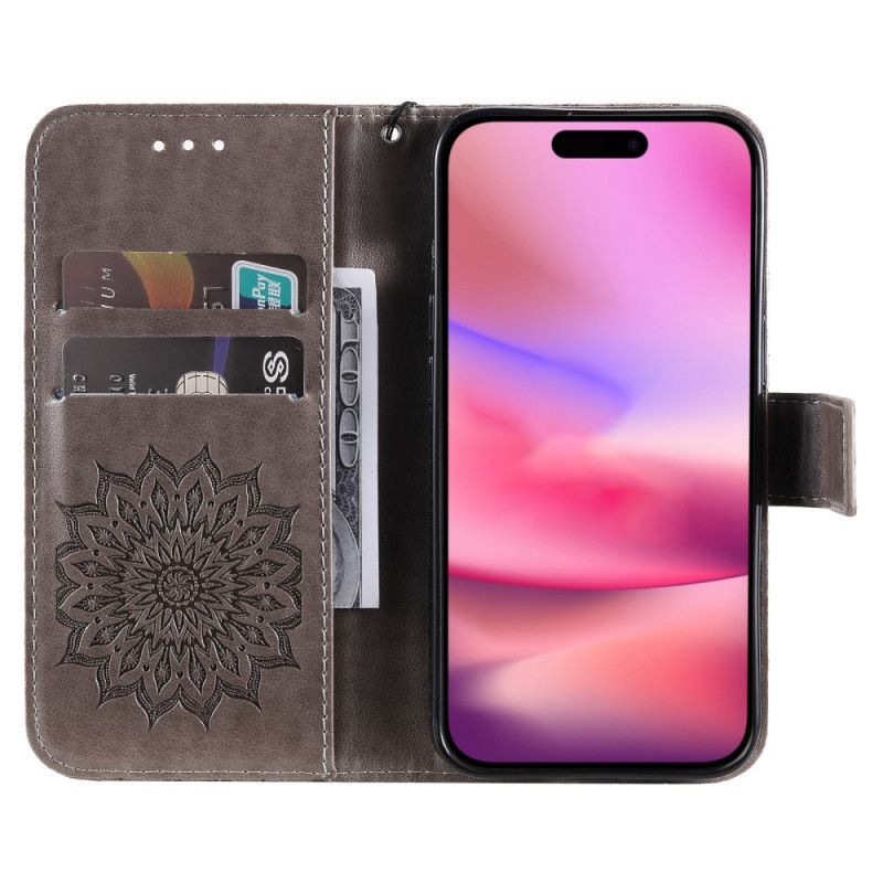 Peněženková Pouzdra iPhone 16 Plus Vzor Mandaly S Páskem