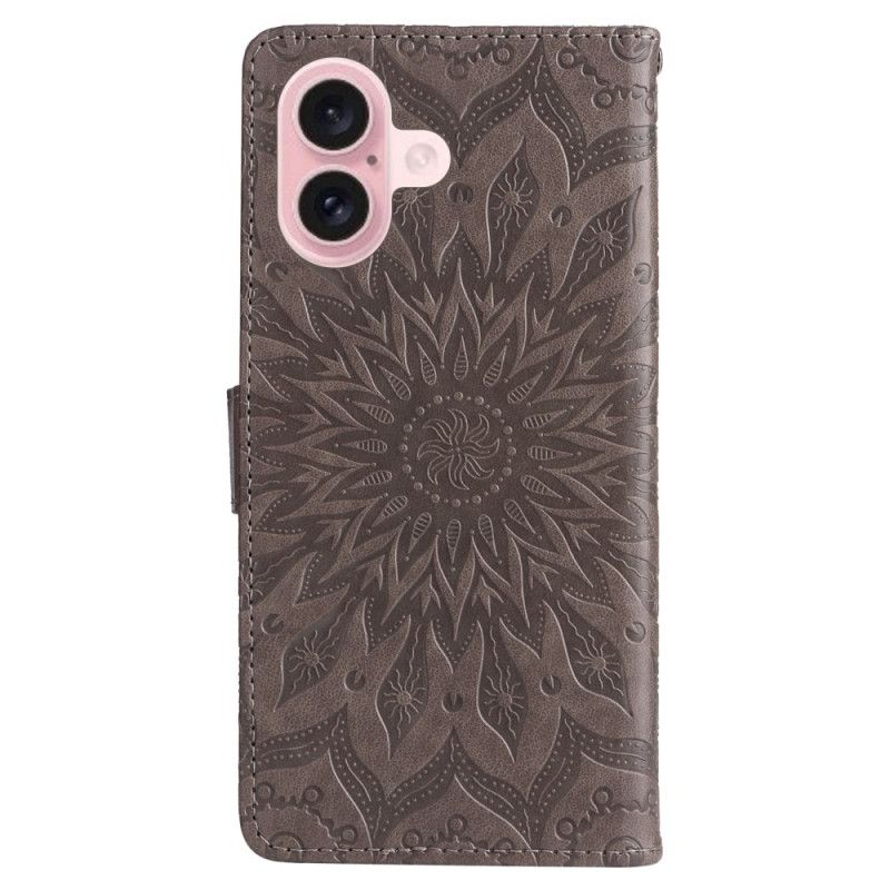 Peněženková Pouzdra iPhone 16 Plus Vzor Mandaly S Páskem