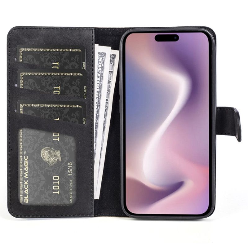Peněženková Pouzdra iPhone 16 Pro Kryty Na Mobil Dvoubarevný Design