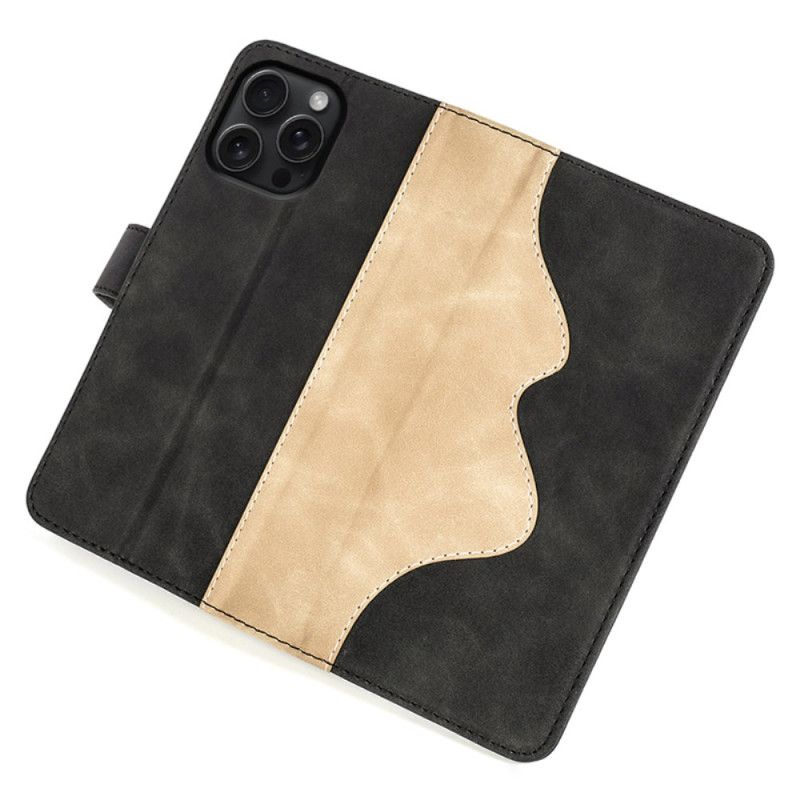 Peněženková Pouzdra iPhone 16 Pro Kryty Na Mobil Dvoubarevný Design