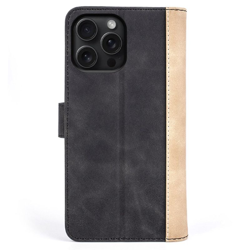 Peněženková Pouzdra iPhone 16 Pro Kryty Na Mobil Dvoubarevný Design