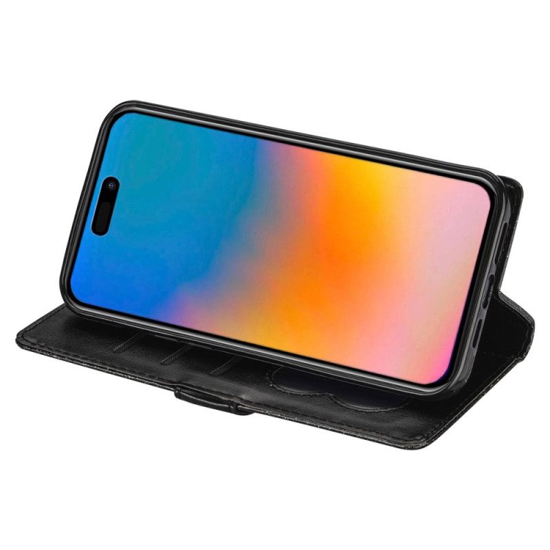 Peněženková Pouzdra iPhone 16 Pro Kryty Na Mobil Flitrová Kapsa Na Zip
