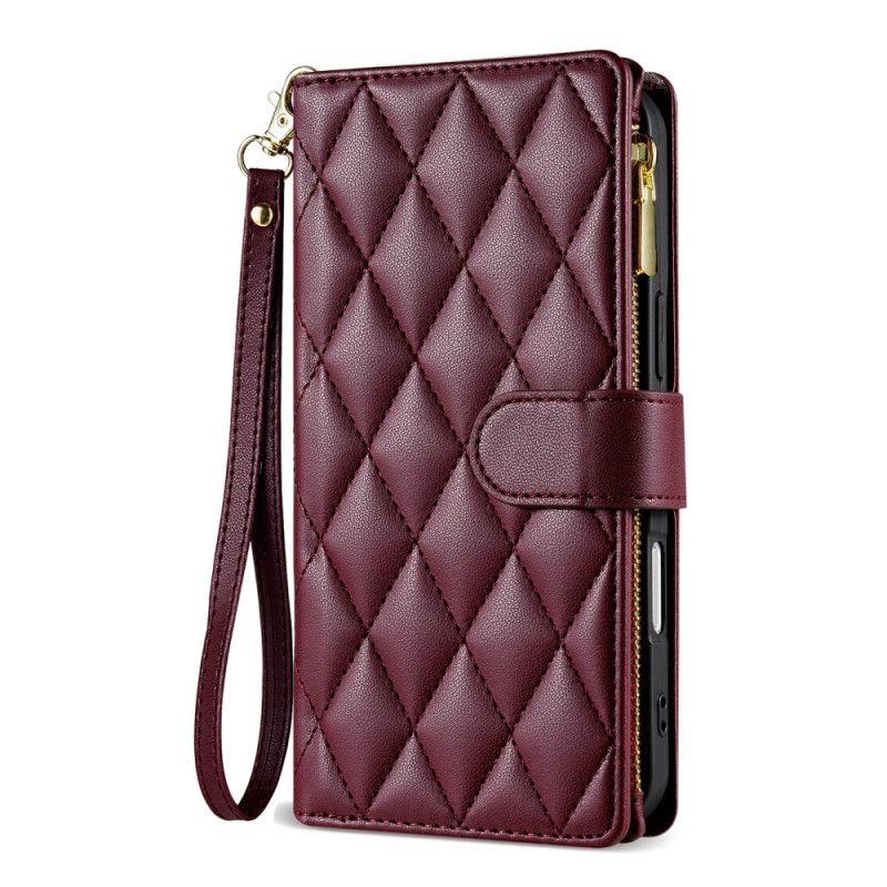 Peněženková Pouzdra iPhone Air Kryty Na Mobil Prošívaná Se Šňůrkou Na Zápěstí A Ramenním Popruhem