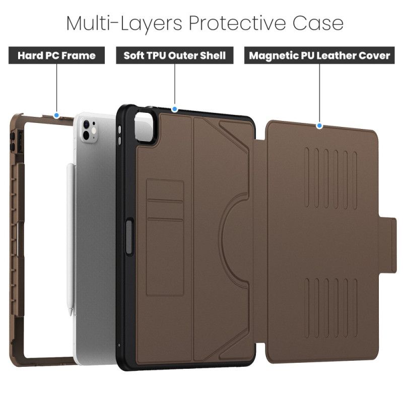 Pouzdro iPad Pro 13 (2025) Stojan Ve Tvaru U A Držák Na Karty