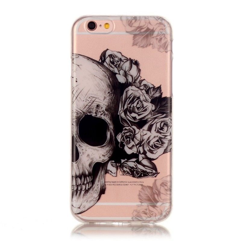 Pouzdro Na Iphone 6/6s Transparentní Květinová Lebka