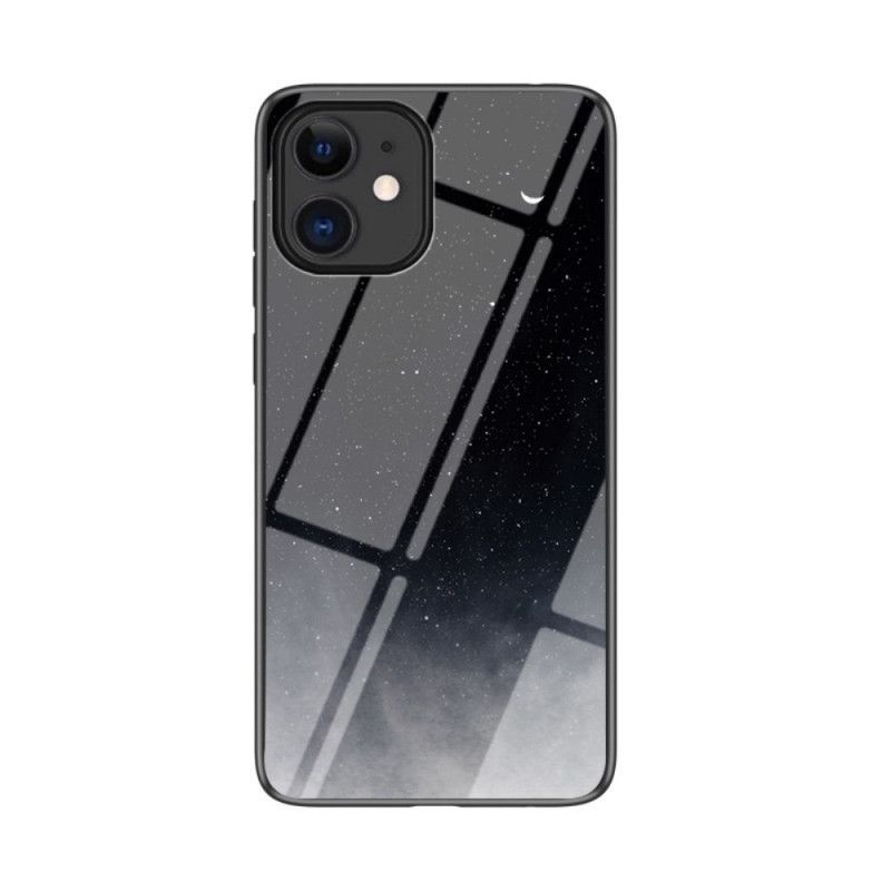 Pouzdro Na Mini Iphone 12 Z Tvrzeného Skla S Hvězdnou Oblohou