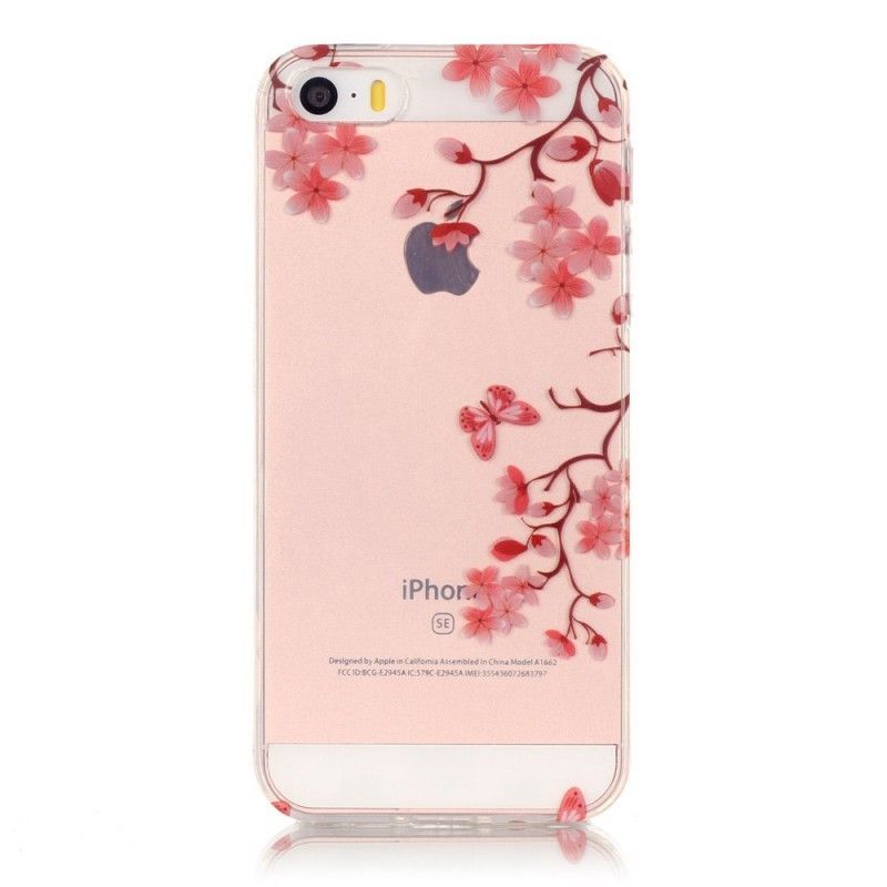Průhledné Pouzdro Na Iphone Se/5/5s S Květinovým Stromem