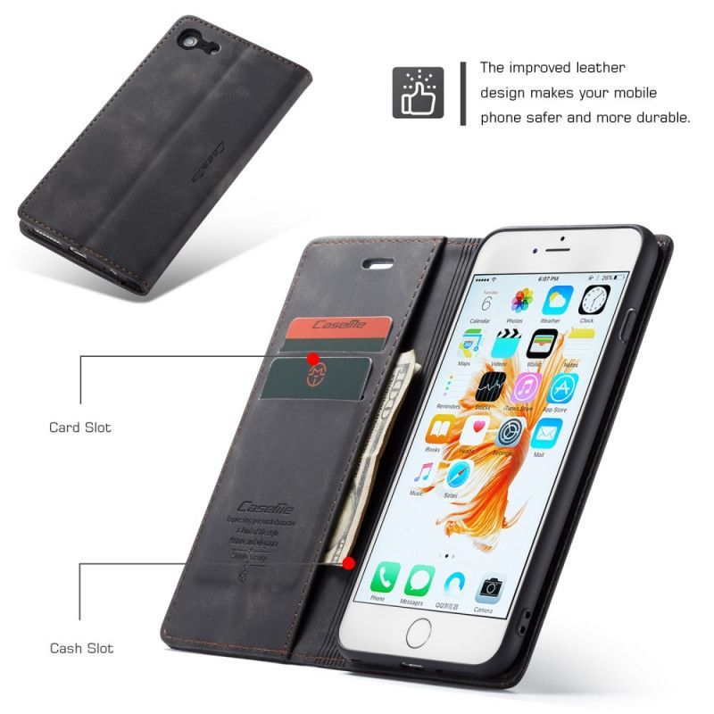 Vyklápěcí Kryt Iphone 6/6s Pouzdro Z Umělé Kůže
