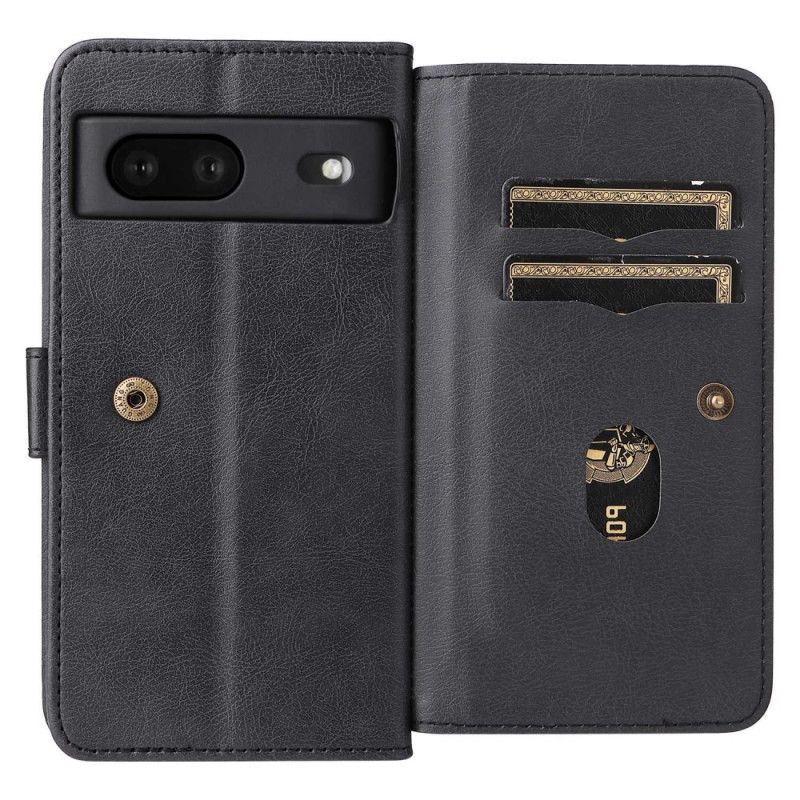 Flipové Pouzdro Na Google Pixel 7 Multifunkční Držák Na 10 Karet