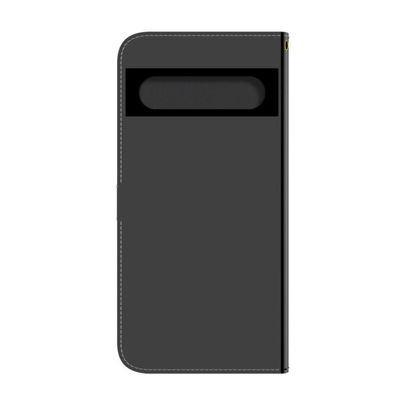 Flipové Pouzdro Na Google Pixel 7 Pro Kryt Na Zrcadlo Z Umělé Kůže