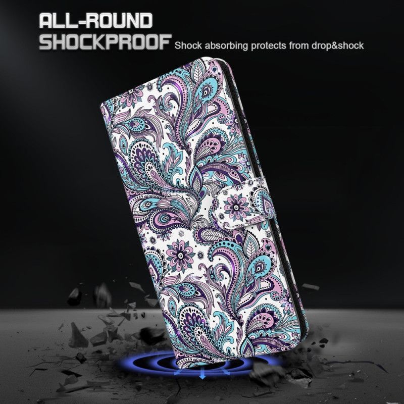 Flipové Pouzdro Na Google Pixel 7 Pro Na Lana Strappy Paisley Vzor