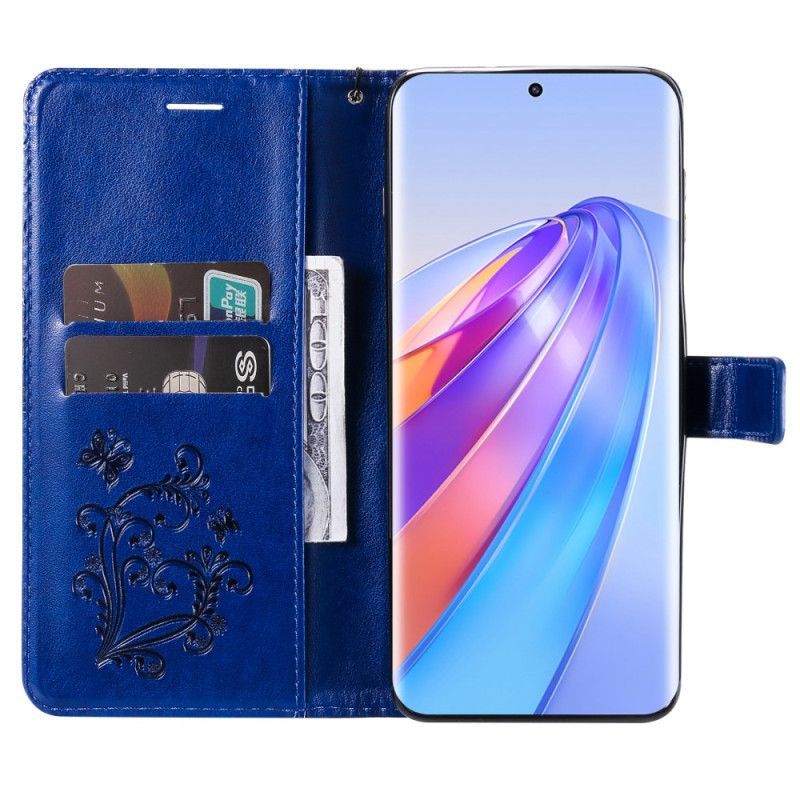 Flipové Pouzdro Na Honor Magic 5 Lite Na Lana Obří Řemenní Motýli