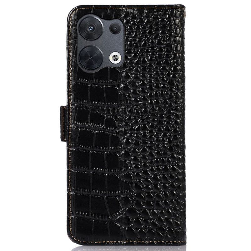 Flipové Pouzdro Na Oppo Reno 8 Pro Rfid Ve Stylu Krokodýla