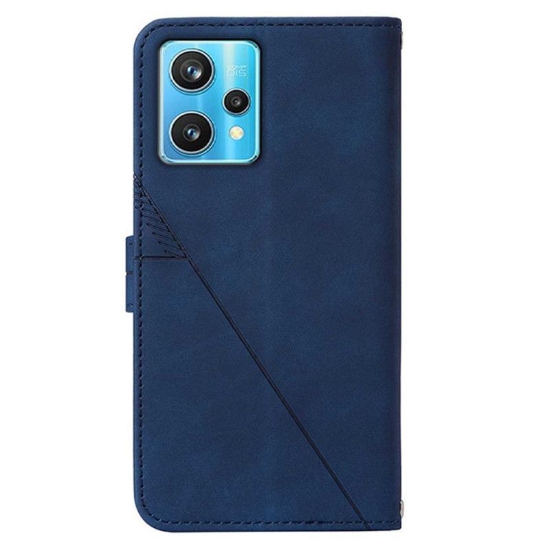Flipové Pouzdro Na Realme 9 Pro 5G Pyramidový Kožený Efekt