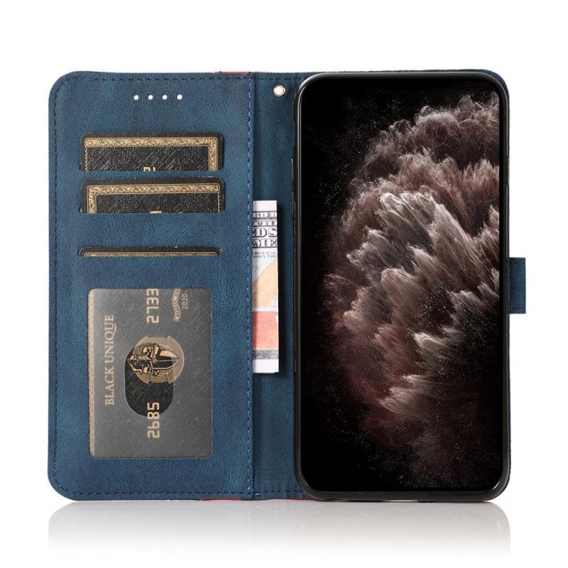 Flipové Pouzdro Na Samsung Galaxy M12 / A12 Dvoubarevný Trojúhelník Z Umělé Kůže