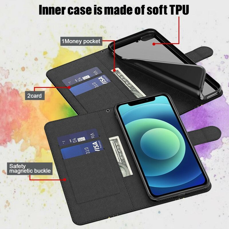 Flipové Pouzdro Na Samsung Galaxy M12 / A12 Světelný Bod. Který Si Přeji S Lanyardem