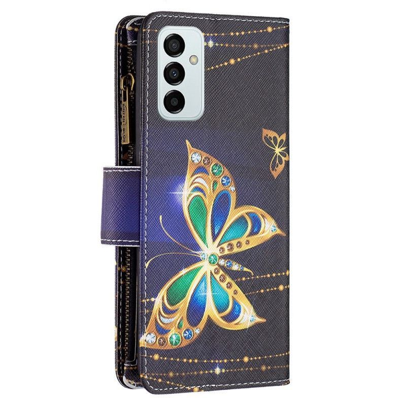 Flipové Pouzdro Na Samsung Galaxy M23 5G Butterflies Peněženka A Šňůrka Na Mince
