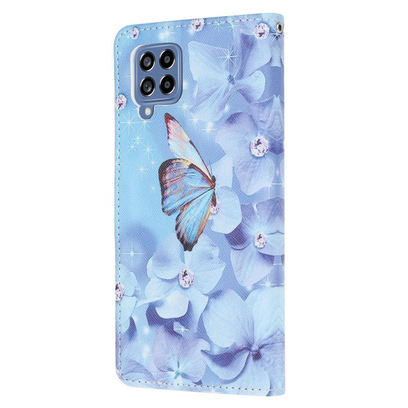 Flipové Pouzdro Na Samsung Galaxy M53 5G Na Lana Tanga Butterflies