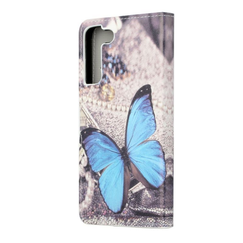 Flipové Pouzdro Na Samsung Galaxy S22 Plus 5G Butterfly Prestige Blue