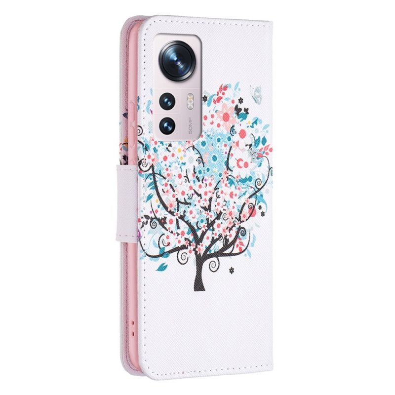Flipové Pouzdro Na Xiaomi 12 / 12X Květovaný Strom