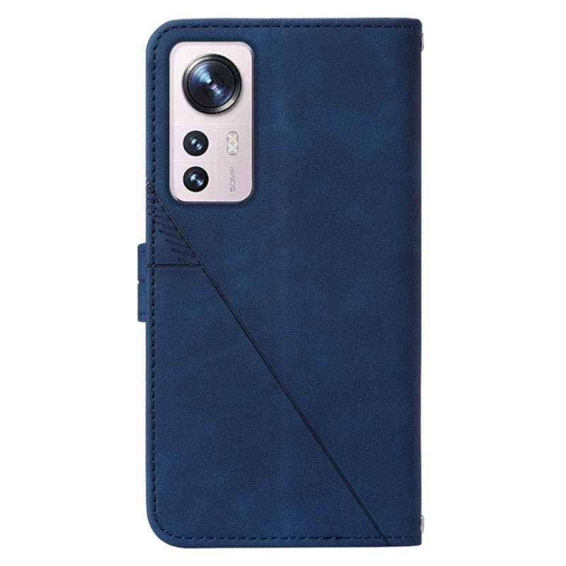 Flipové Pouzdro Na Xiaomi 12 Lite Trojúhelníky S Lanyardem
