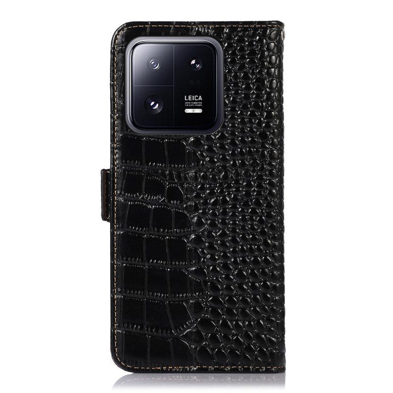 Flipové Pouzdro Na Xiaomi 13 Pro Rfid Ve Stylu Krokodýla