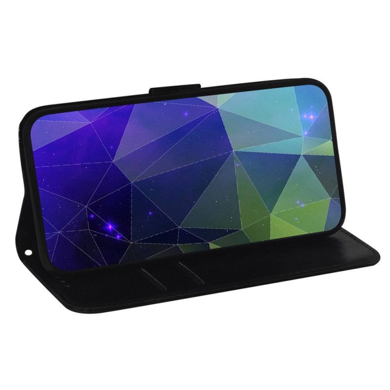 Flipové Pouzdro Na Xiaomi 13 Pro Umělá Zrcadlová Kůže S Páskem