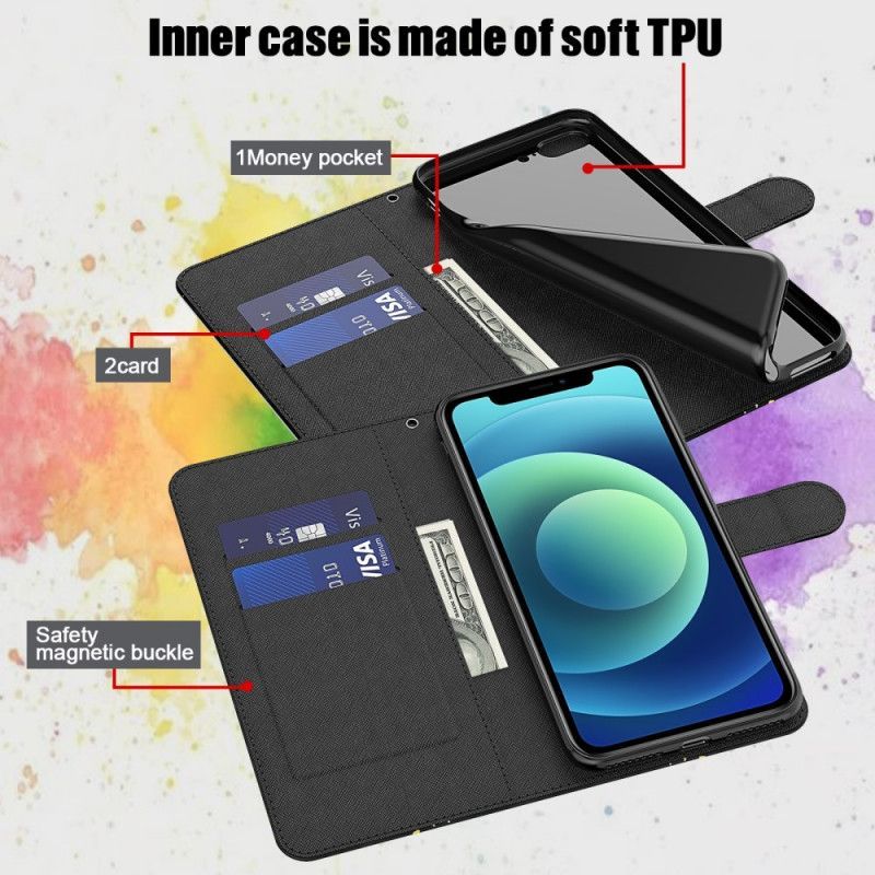 Flipové Pouzdro Na Xiaomi Redmi Note 11 Pro / 11 Pro 5G Mramorový Design Se Šňůrkou