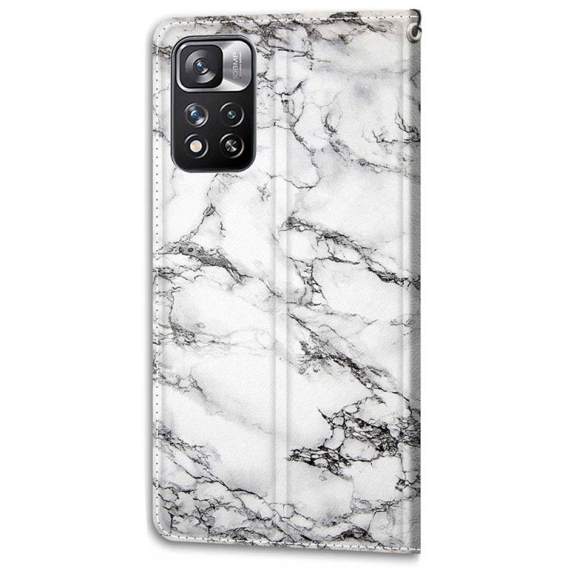 Flipové Pouzdro Na Xiaomi Redmi Note 11 Pro Plus 5G Na Lana Strappy Marble Elegance