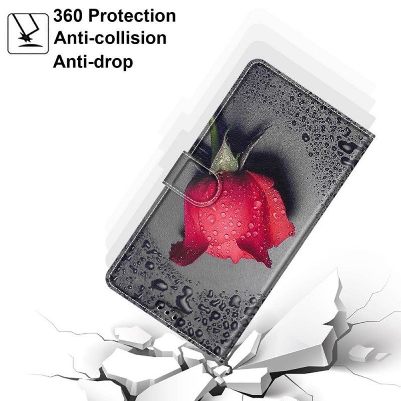 Flipové Pouzdro Na Xiaomi Redmi Note 11 Pro Plus 5G Růže S Lanyardem
