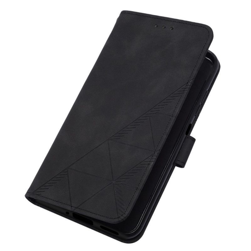 Flipové Pouzdro Na Xiaomi Redmi Note 12 5G Na Lana Trojúhelníky Popruhů