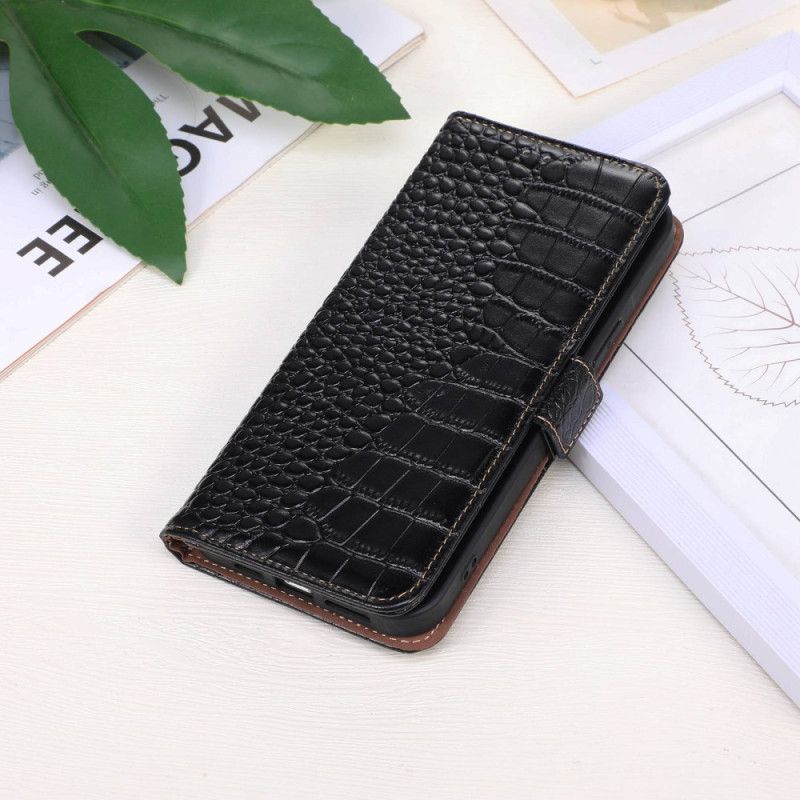 Flipové Pouzdro Na Xiaomi Redmi Note 12 Pro Plus Rfid Ve Stylu Krokodýla