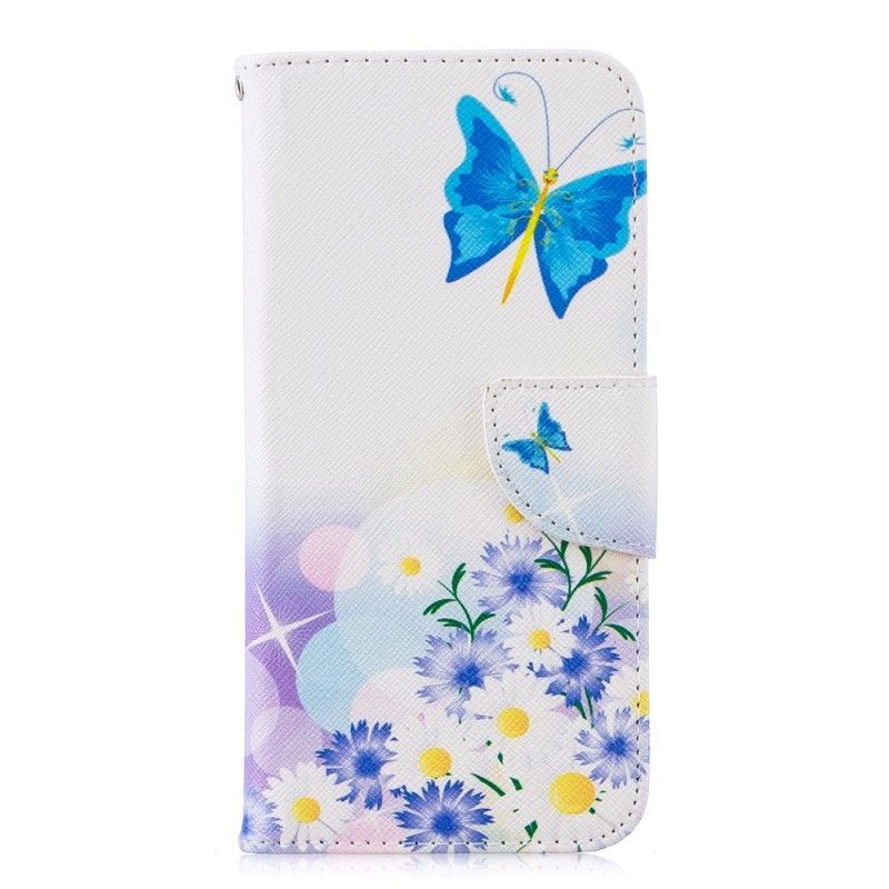 Flipové Pouzdro Honor 10 Lite / Huawei P Smart 2019 Malované Motýly A Květiny