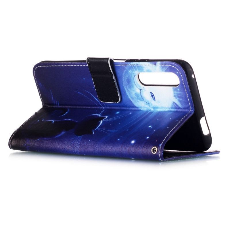Flipové Pouzdro Honor 9x Pro Kočka V Měsíčním Světle