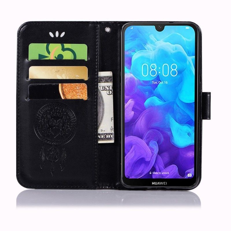 Huawei Y5 2019 Pouzdro / Flipové Pouzdro Honor 8s Kožený Lapač Snů Sova