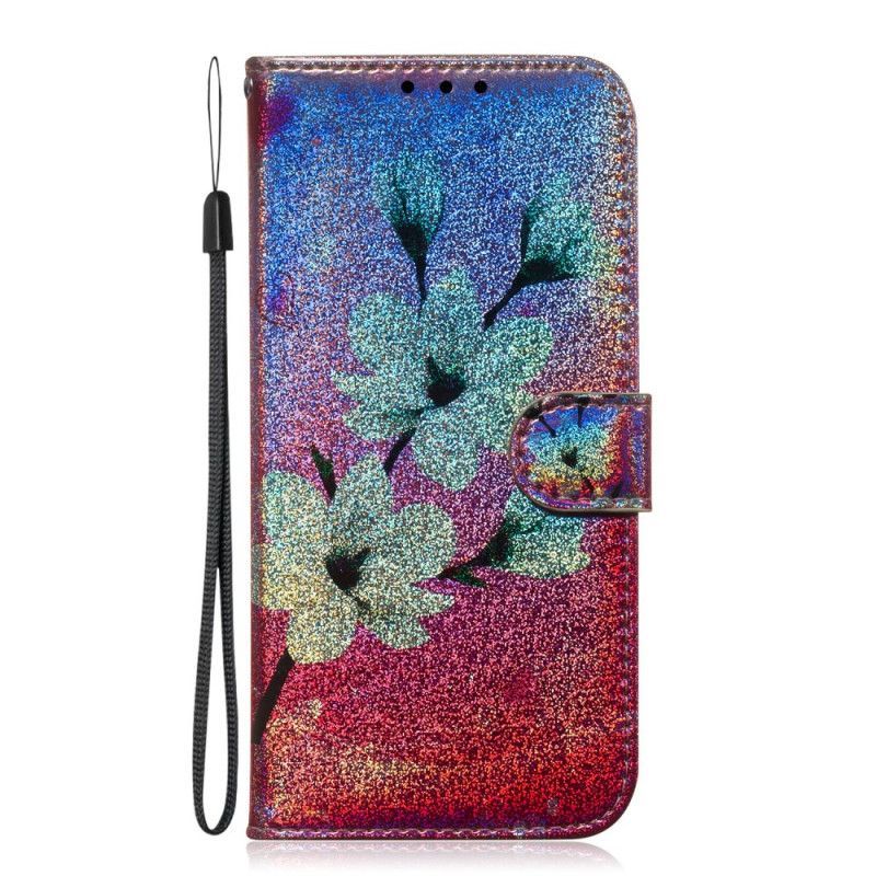 Huawei Y5 2019 Pouzdro / Kožené Pouzdro Honor 8s Květinové Třpytky